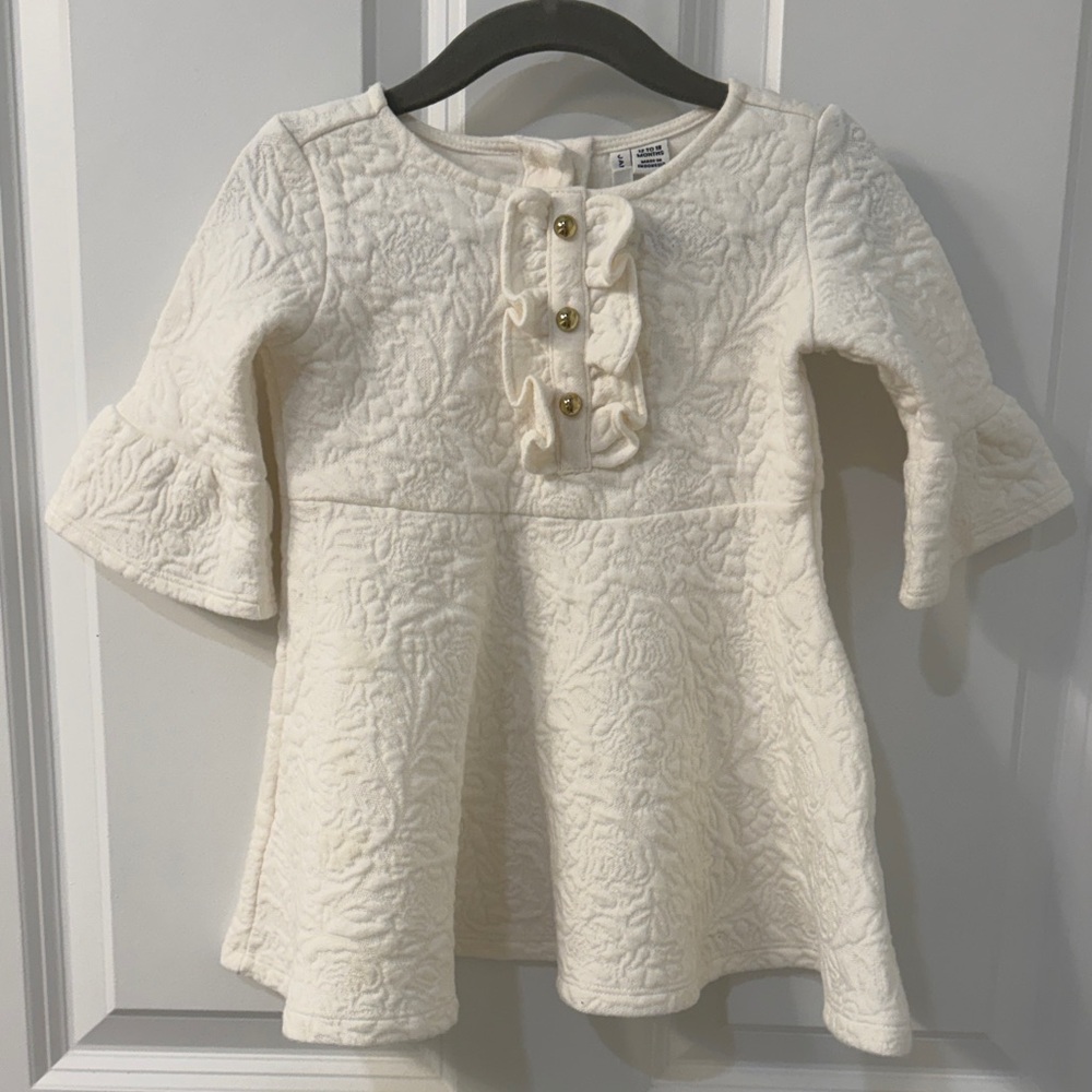 Janie and Jack Textured Dress with Ruffle Detail